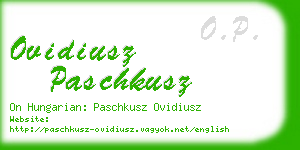 ovidiusz paschkusz business card